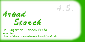 arpad storch business card